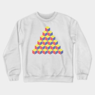 Cube 3D Geometric Pattern Crewneck Sweatshirt